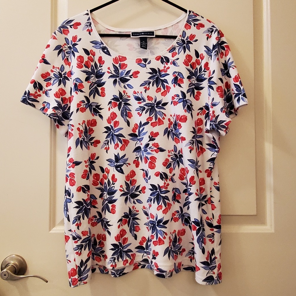 KAREN SCOTT Scoop Neck Short Sleeve T-Shirt
